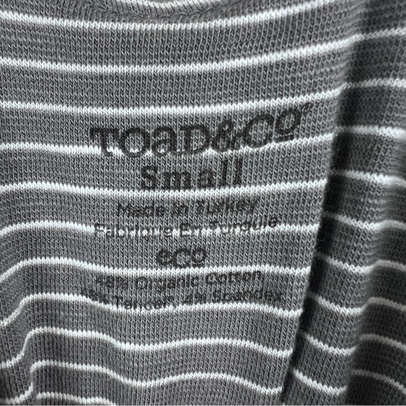 Toad&Co Maxi Dress Racerback Grey Stripe Full Length Size S - Picture 8 of 10